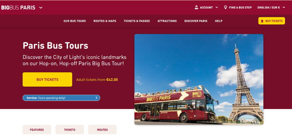 パリ観光バス,コスパ良しパリ観光,パリの観光バス,パリ1日観光フリーパス,ビックバスパリ