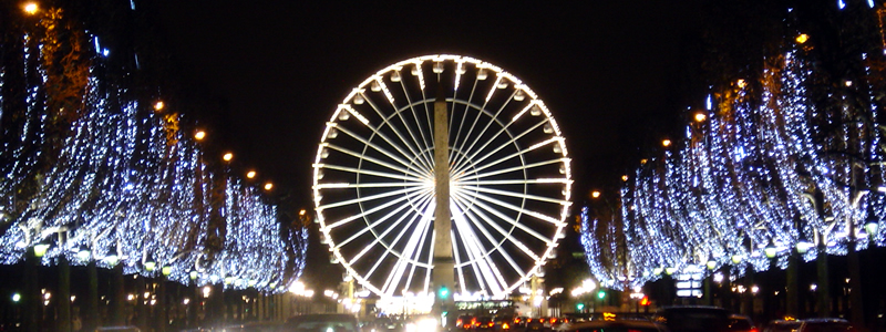 パリのイベント情報ガイド,冬のおすすめパリ観光,冬のパリ,コンコルド広場の観覧車,シャンゼリゼ大通りの観覧車,パリの夜景
